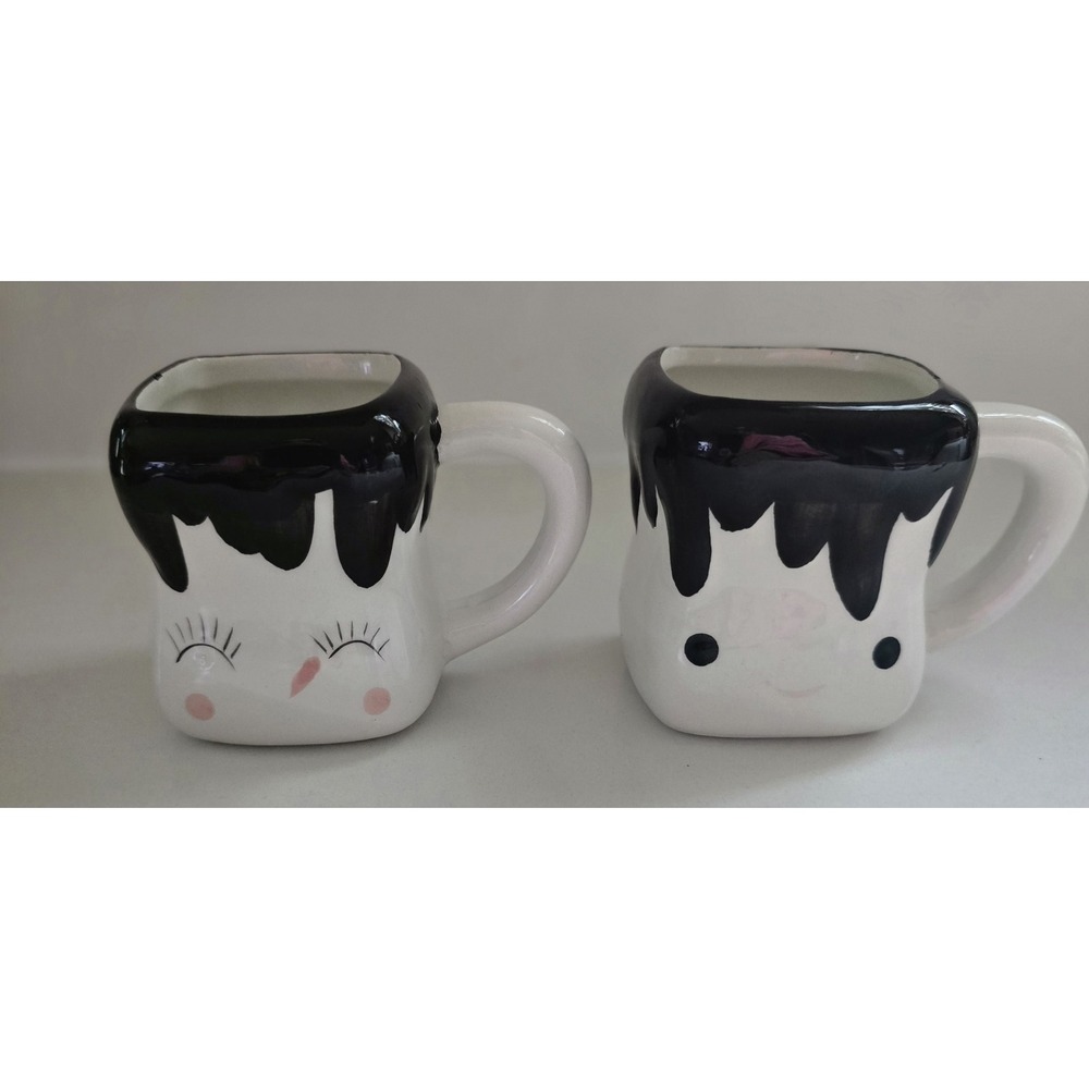 Ceramic Marshmallow Shaped Mugs Set Of Two‎